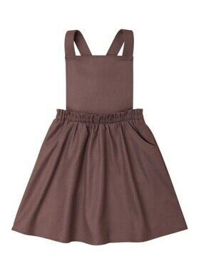 The Sunday Collective Criss Cross Strap Apron Dress Size 4Y In Peppercorn NWT